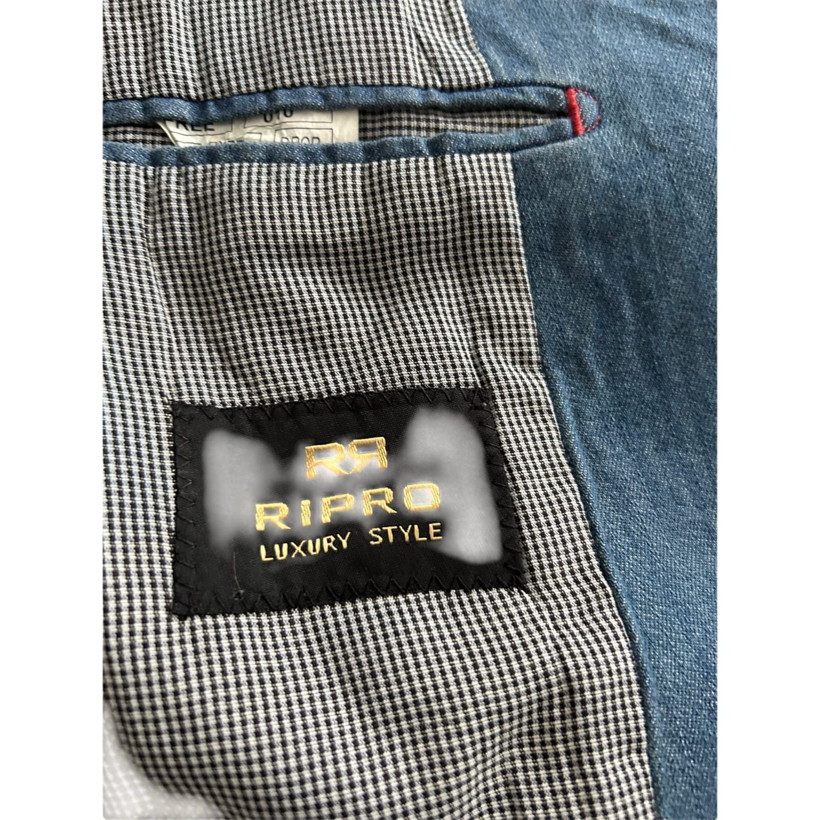 RIPRO Denim Sakko Herren Gr 52 Slim Fit Blau Denim Look Freizeit Sportlich