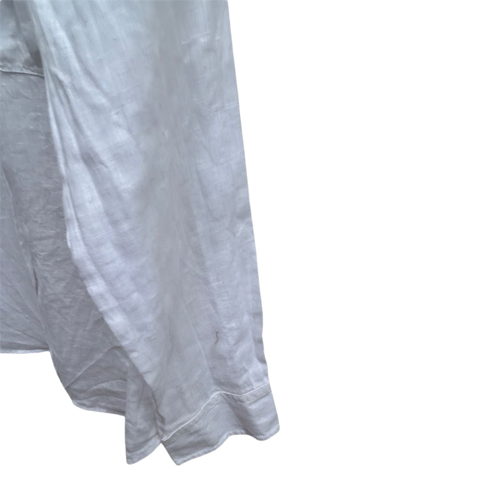 Brax Bluse Damen Gr 42 Weiß 100% Leinen Langarm Sommer Hemdbluse Elegant Klassisch
