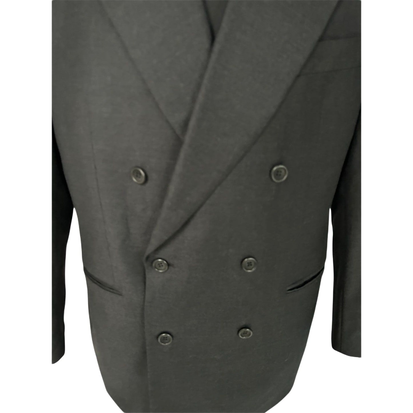 Wagenheimer Sakko Herren Gr 50 Schwarz Zweireiher Vintage Schurwolle Elegant