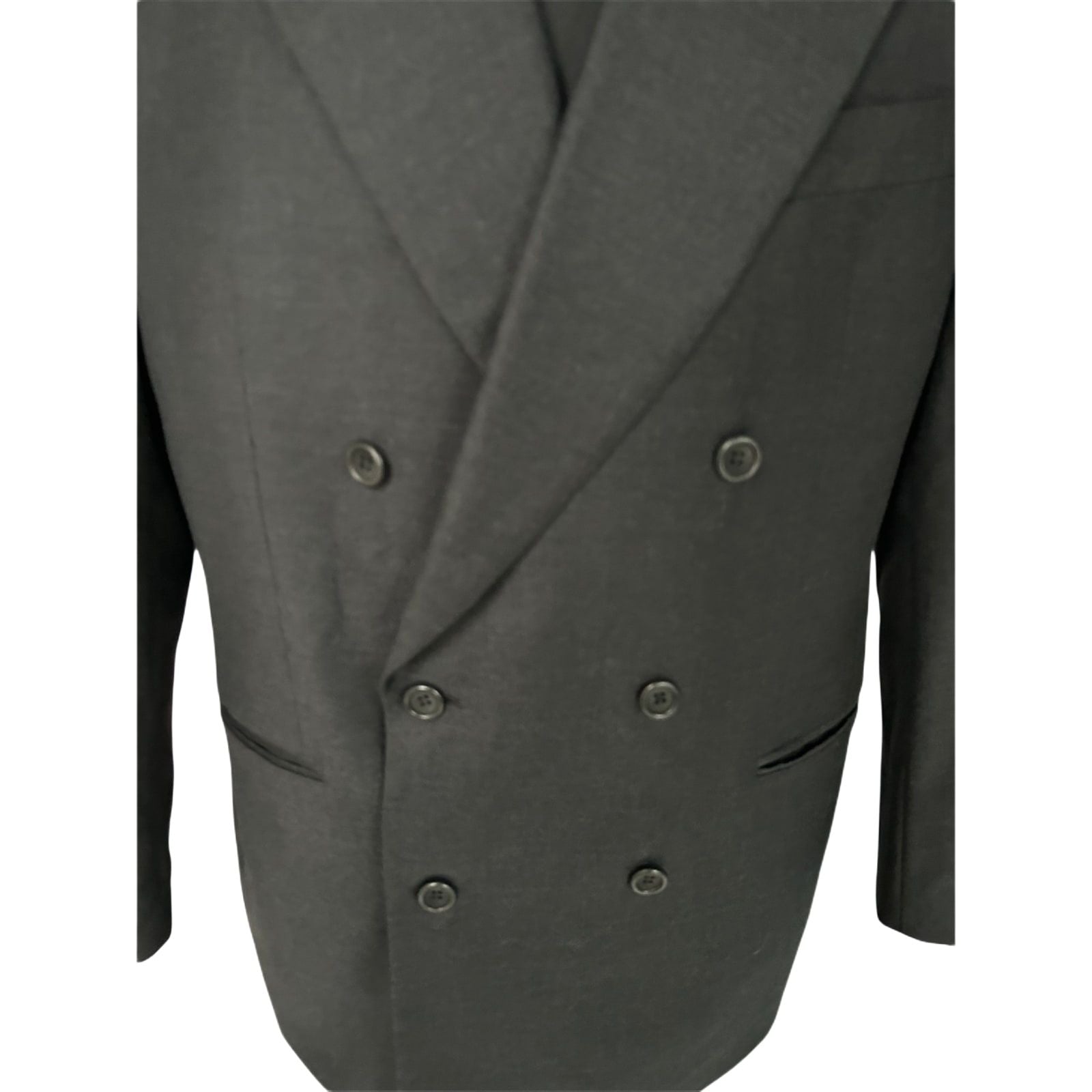 Wagenheimer Sakko Herren Gr 50 Schwarz Zweireiher Vintage Schurwolle Elegant
