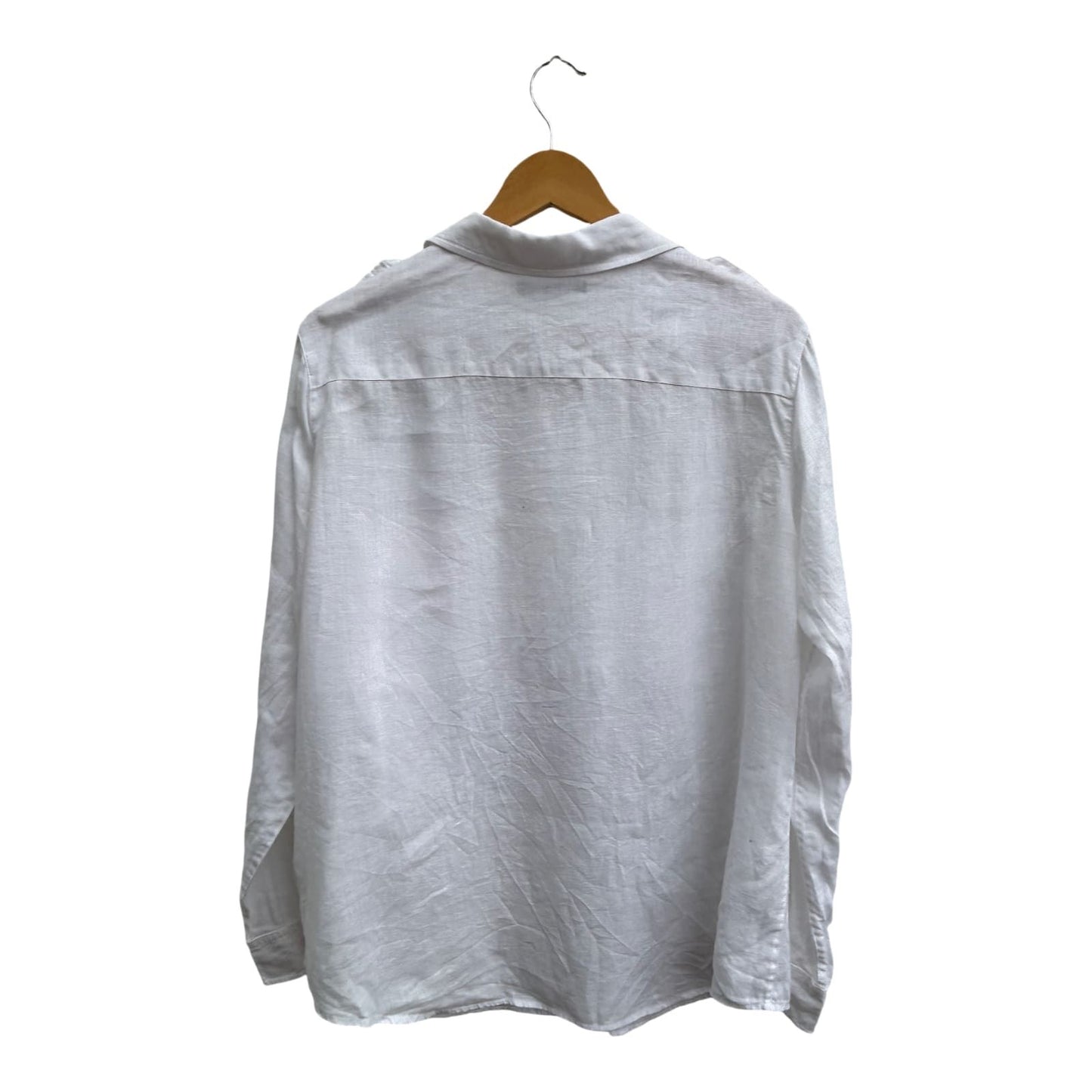 Brax Bluse Damen Gr 42 Weiß 100% Leinen Langarm Sommer Hemdbluse Elegant Klassisch