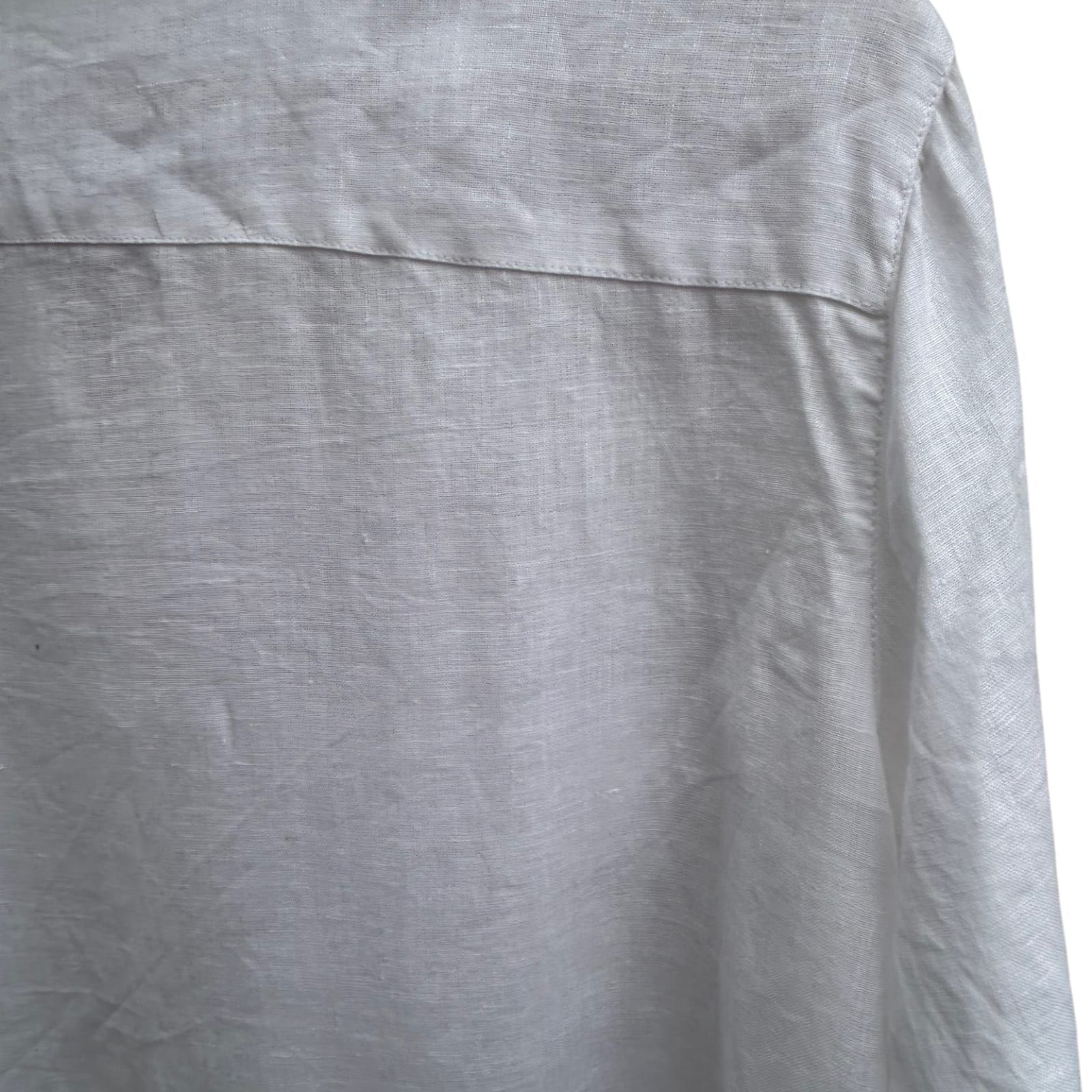Brax Bluse Damen Gr 42 Weiß 100% Leinen Langarm Sommer Hemdbluse Elegant Klassisch