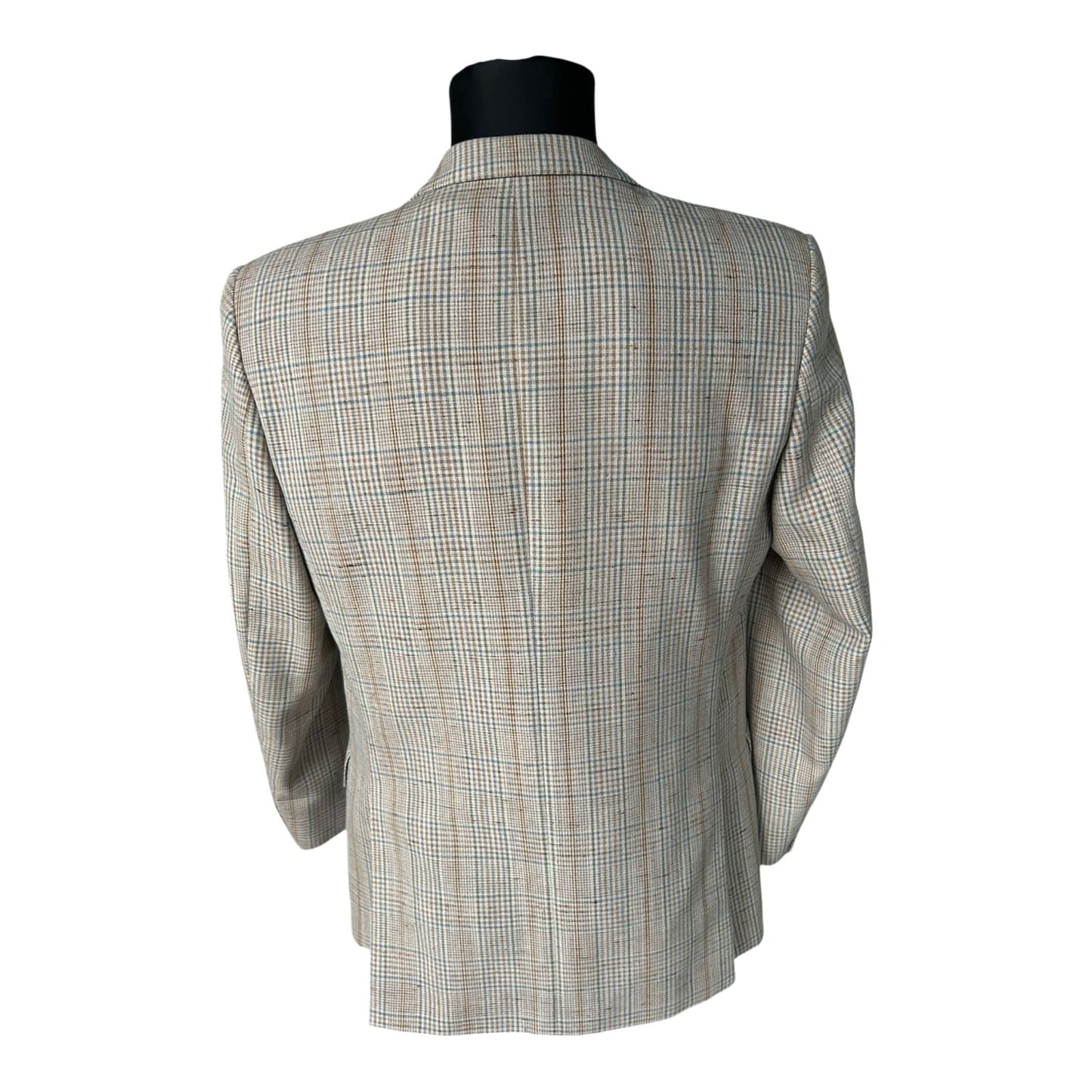 C&A Sakko Herren Gr 25 Beige Braun Karo Wolle Mohair Klassisch Elegant