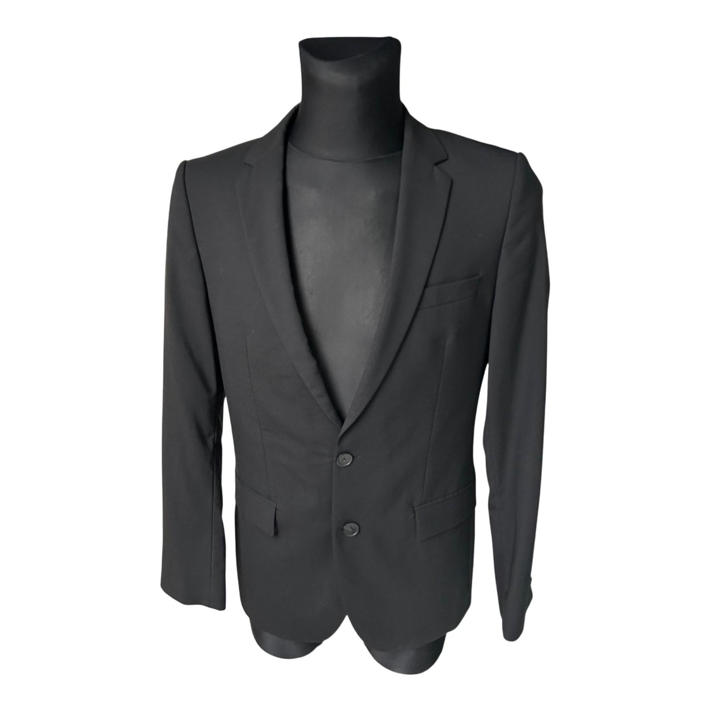 Hugo Boss Sakko Herren Gr 48 Schwarz Schurwolle Slim Fit Elegant Business