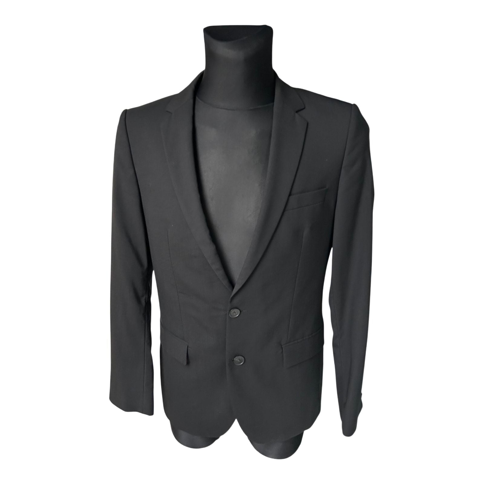 Hugo Boss Sakko Herren Gr 48 Schwarz Schurwolle Slim Fit Elegant Business