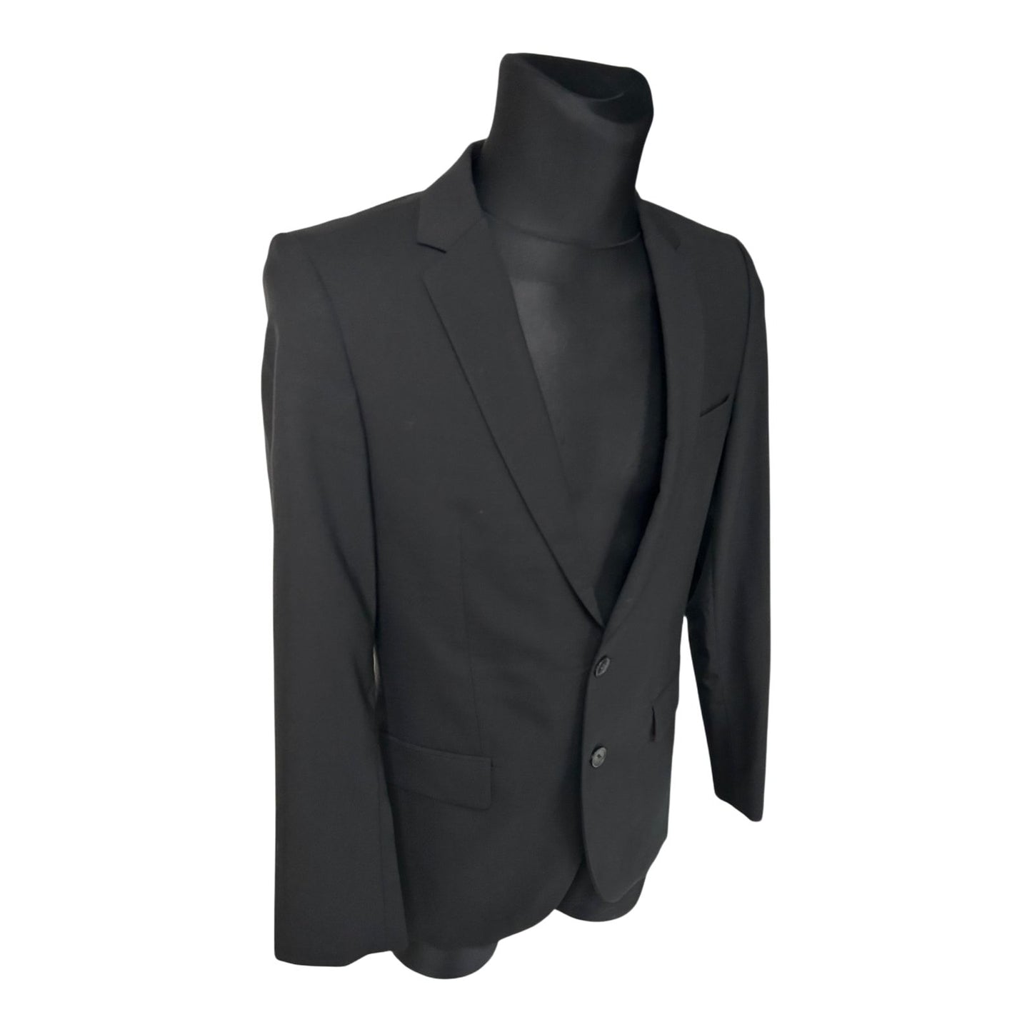 Hugo Boss Sakko Herren Gr 48 Schwarz Schurwolle Slim Fit Elegant Business