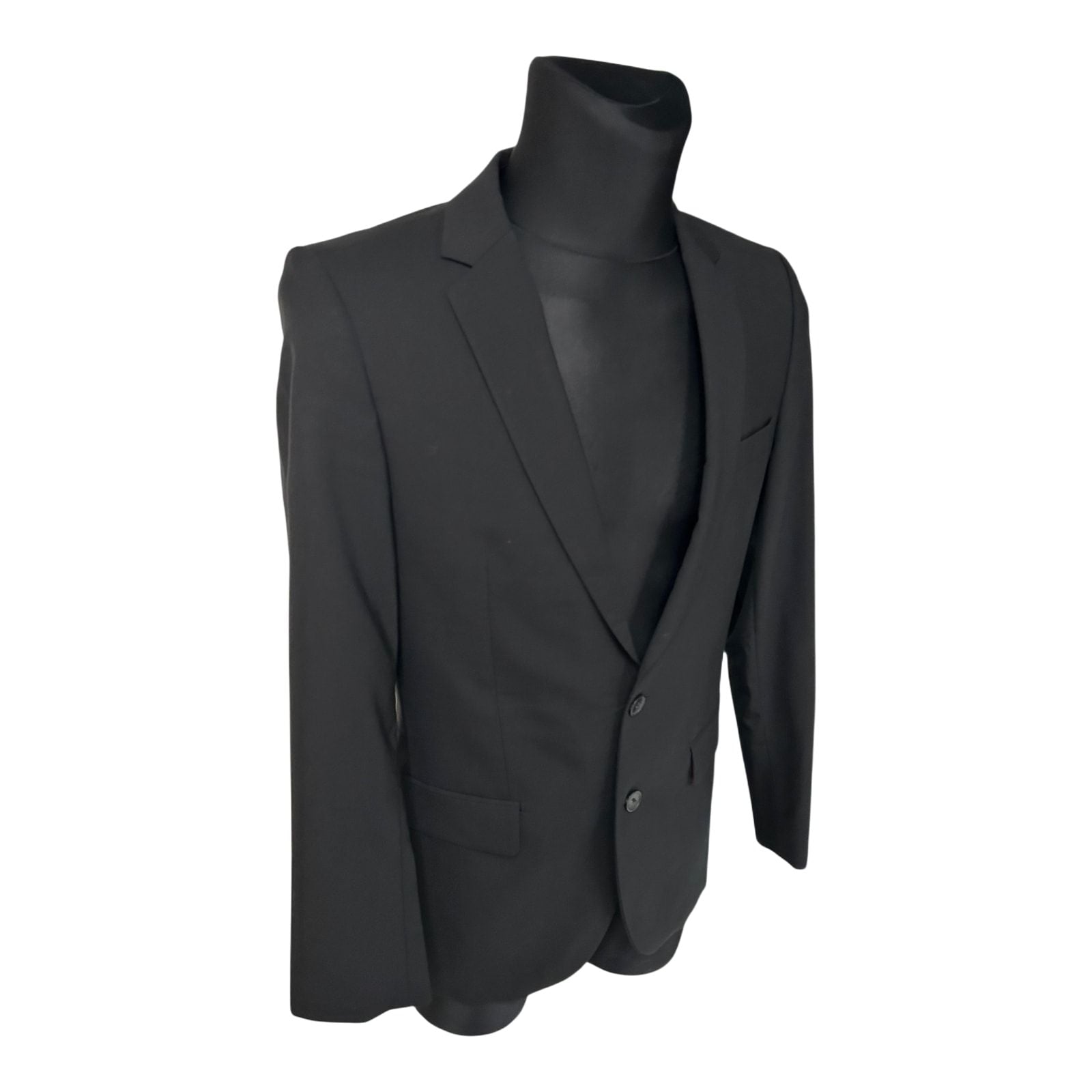 Hugo Boss Sakko Herren Gr 48 Schwarz Schurwolle Slim Fit Elegant Business