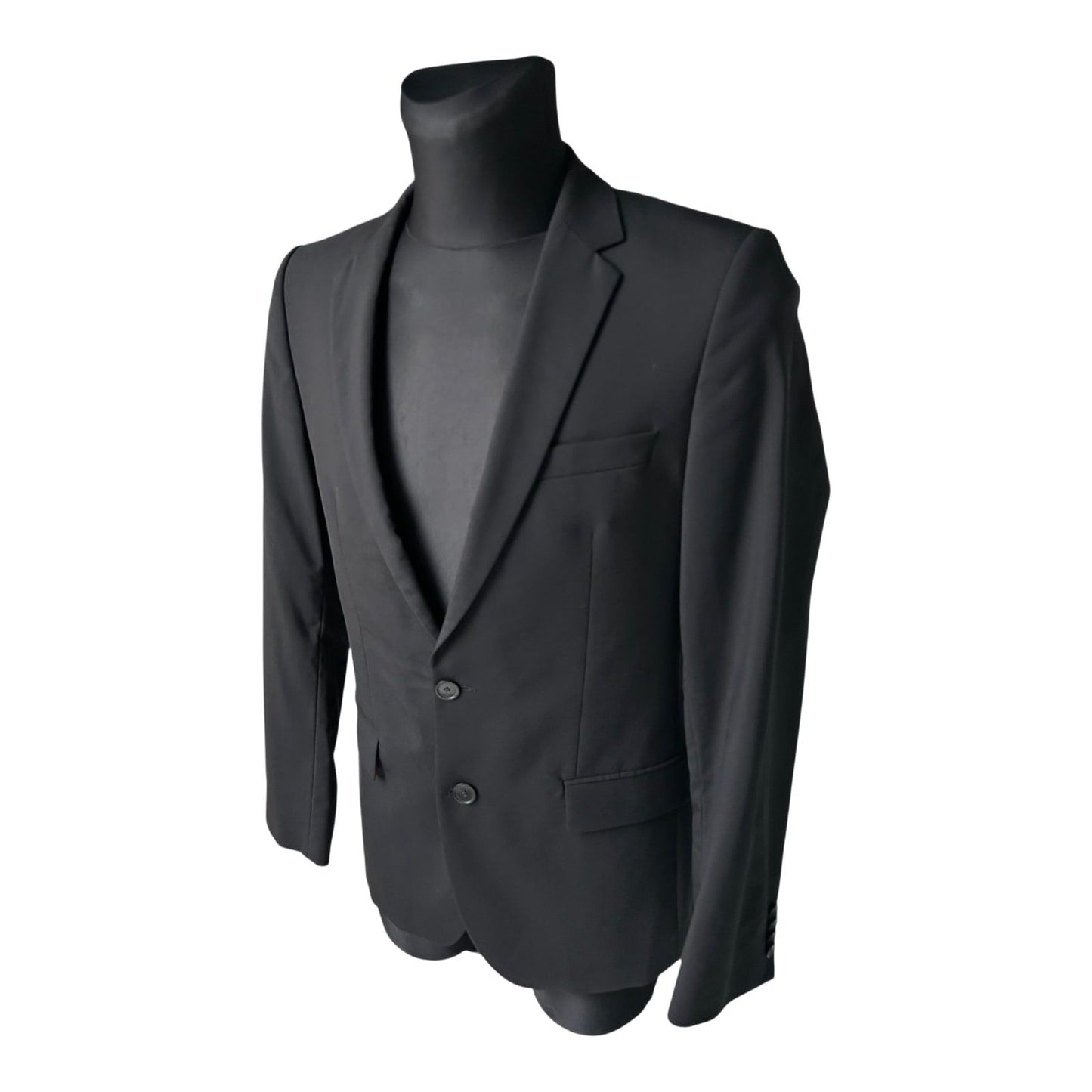 Hugo Boss Sakko Herren Gr 48 Schwarz Schurwolle Slim Fit Elegant Business