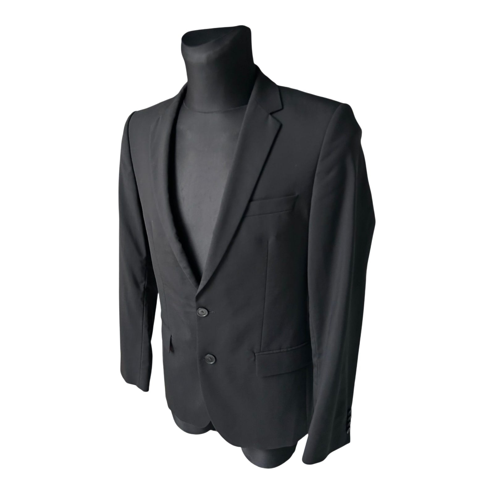 Hugo Boss Sakko Herren Gr 48 Schwarz Schurwolle Slim Fit Elegant Business