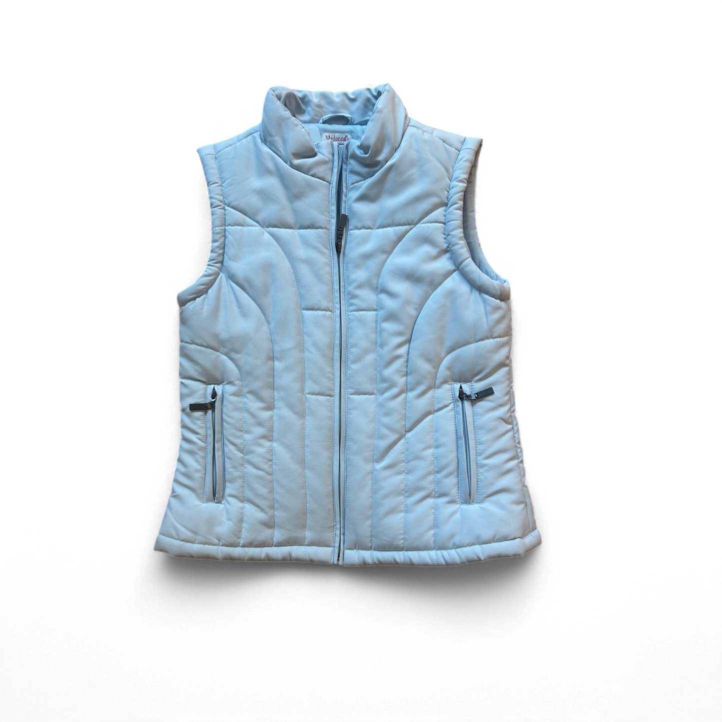 Madonna Damen Steppweste Hellblau Gr M Stehkragen Reißverschluss Taschen