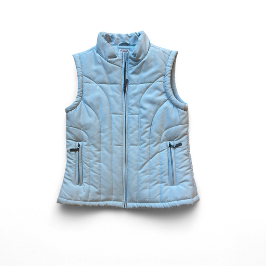 Madonna Damen Steppweste Hellblau Gr M Stehkragen Reißverschluss Taschen