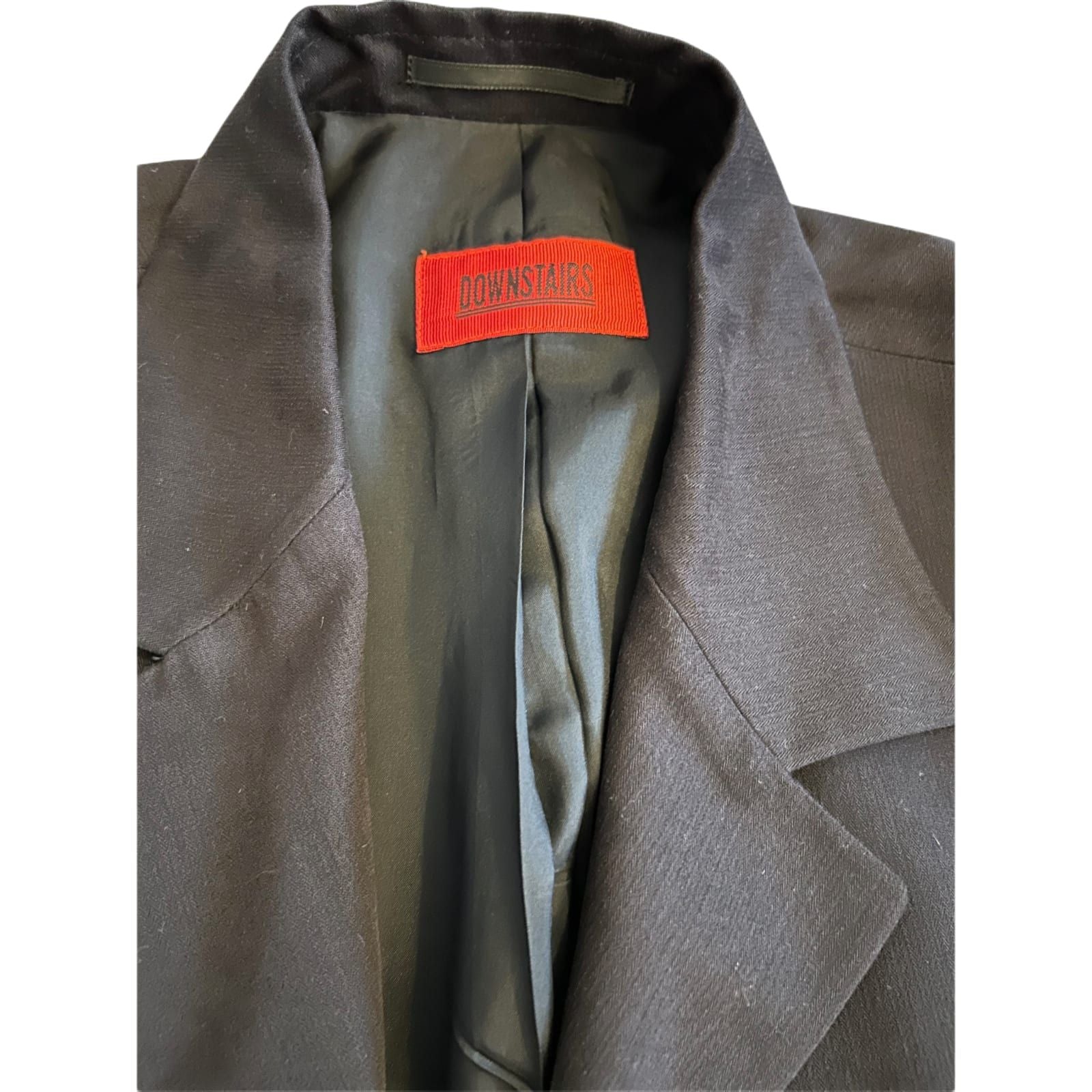 Downstairs Sakko Herren Gr 50 Schwarz Viskose Modern Elegant Klettverschluss