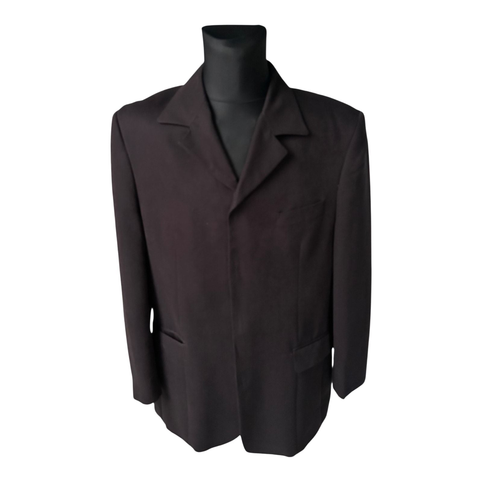 Downstairs Sakko Herren Gr 50 Schwarz Viskose Modern Elegant Klettverschluss
