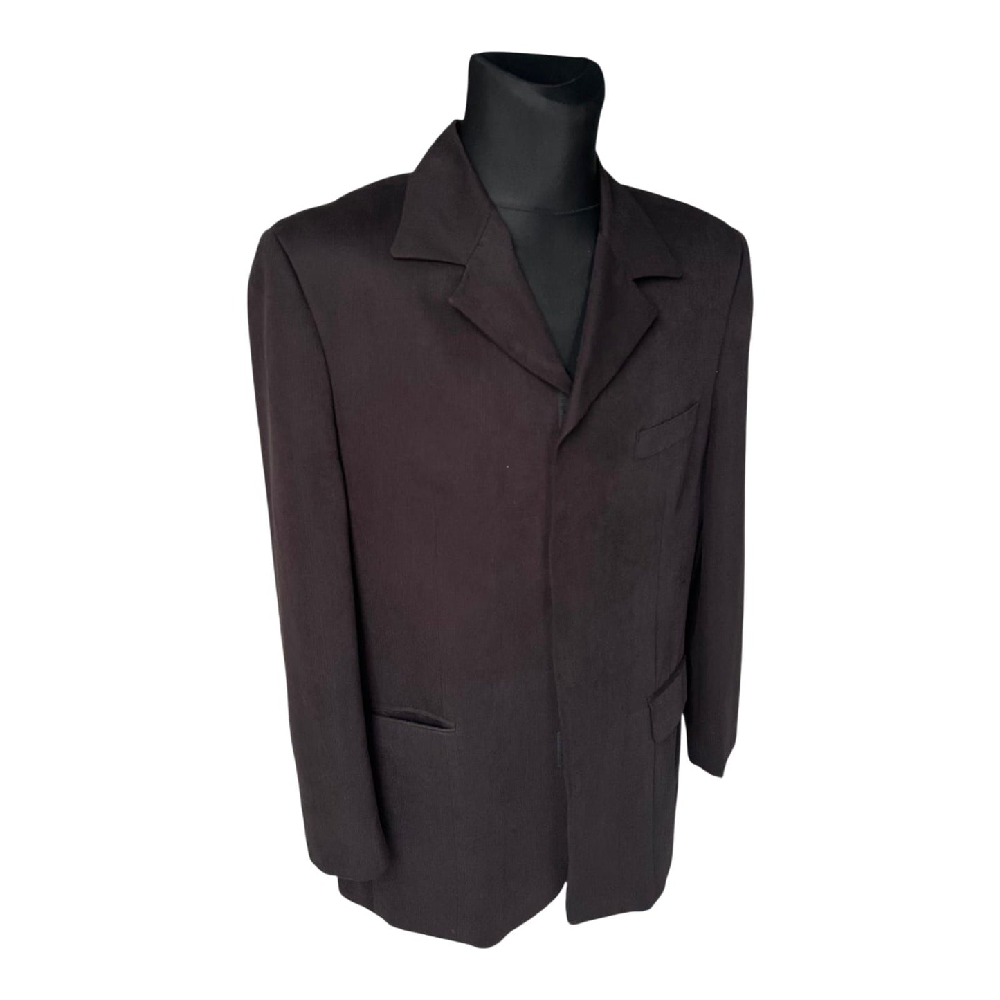 Downstairs Sakko Herren Gr 50 Schwarz Viskose Modern Elegant Klettverschluss