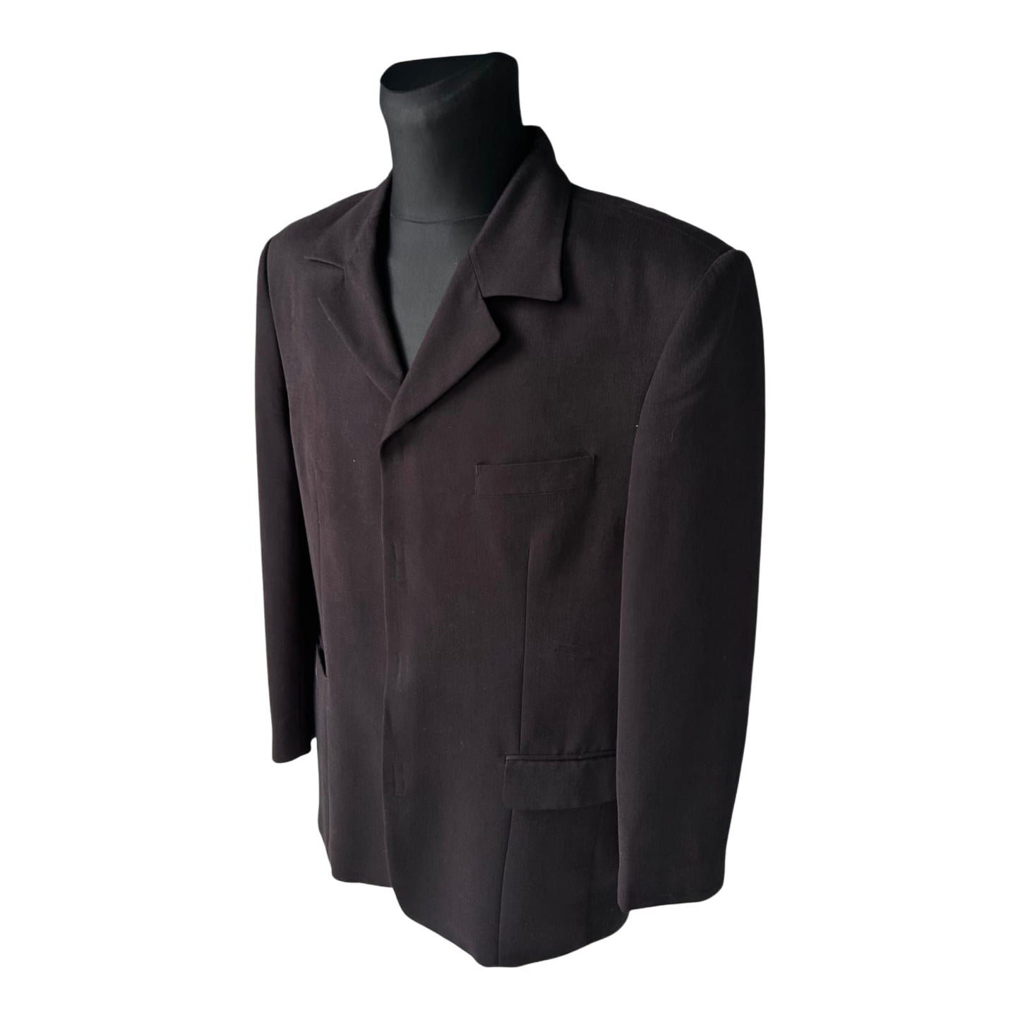 Downstairs Sakko Herren Gr 50 Schwarz Viskose Modern Elegant Klettverschluss