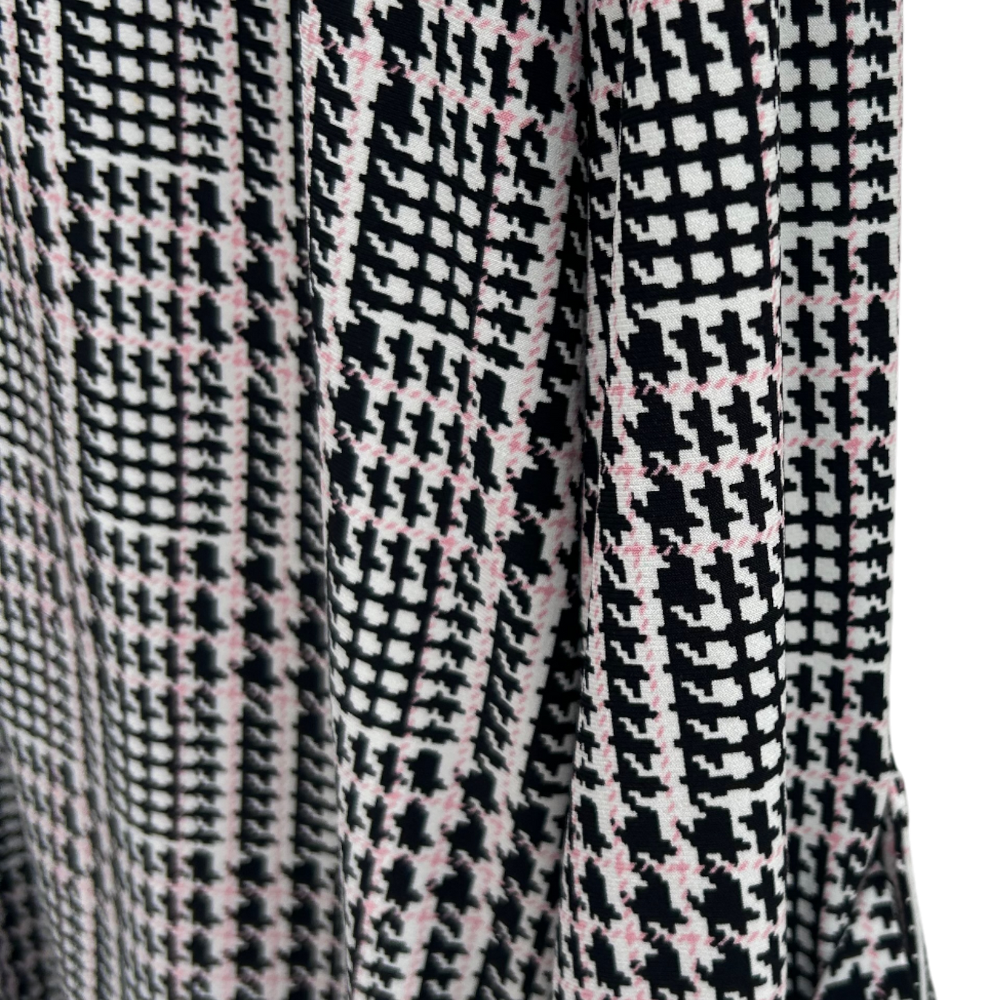 Tommy Hilfiger Bluse Damen Gr XL Schwarz Weiß Rosa Muster 3/4 Arm Elegant Stretch