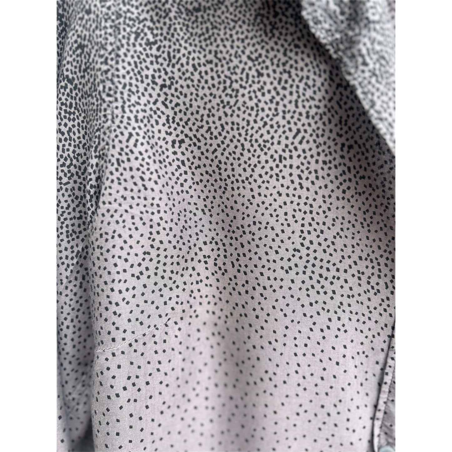 Campus Longbluse Damen Gr S Grau Schwarz 100% Viskose Punkte Muster Elegant Lang