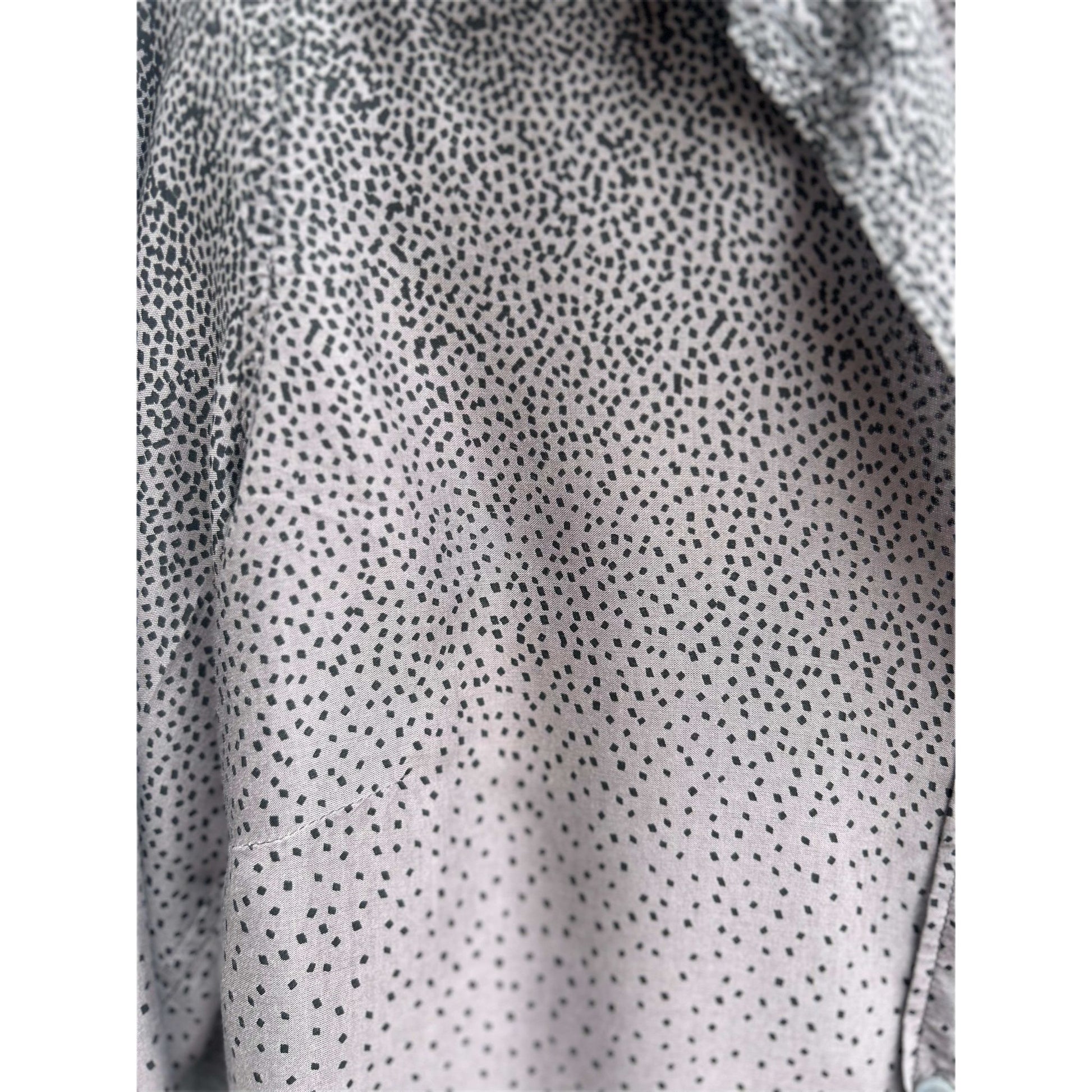 Campus Longbluse Damen Gr S Grau Schwarz 100% Viskose Punkte Muster Elegant Lang