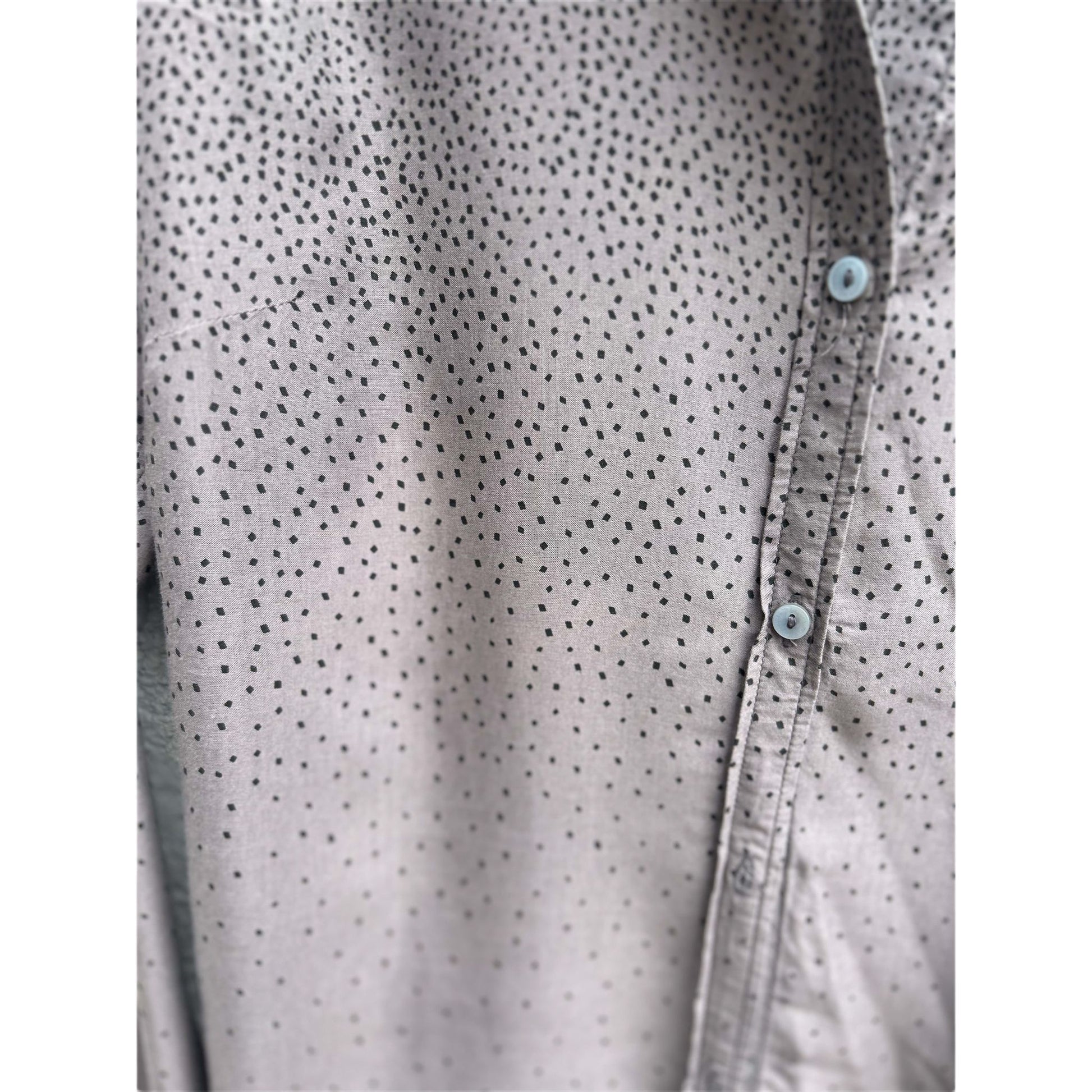 Campus Longbluse Damen Gr S Grau Schwarz 100% Viskose Punkte Muster Elegant Lang