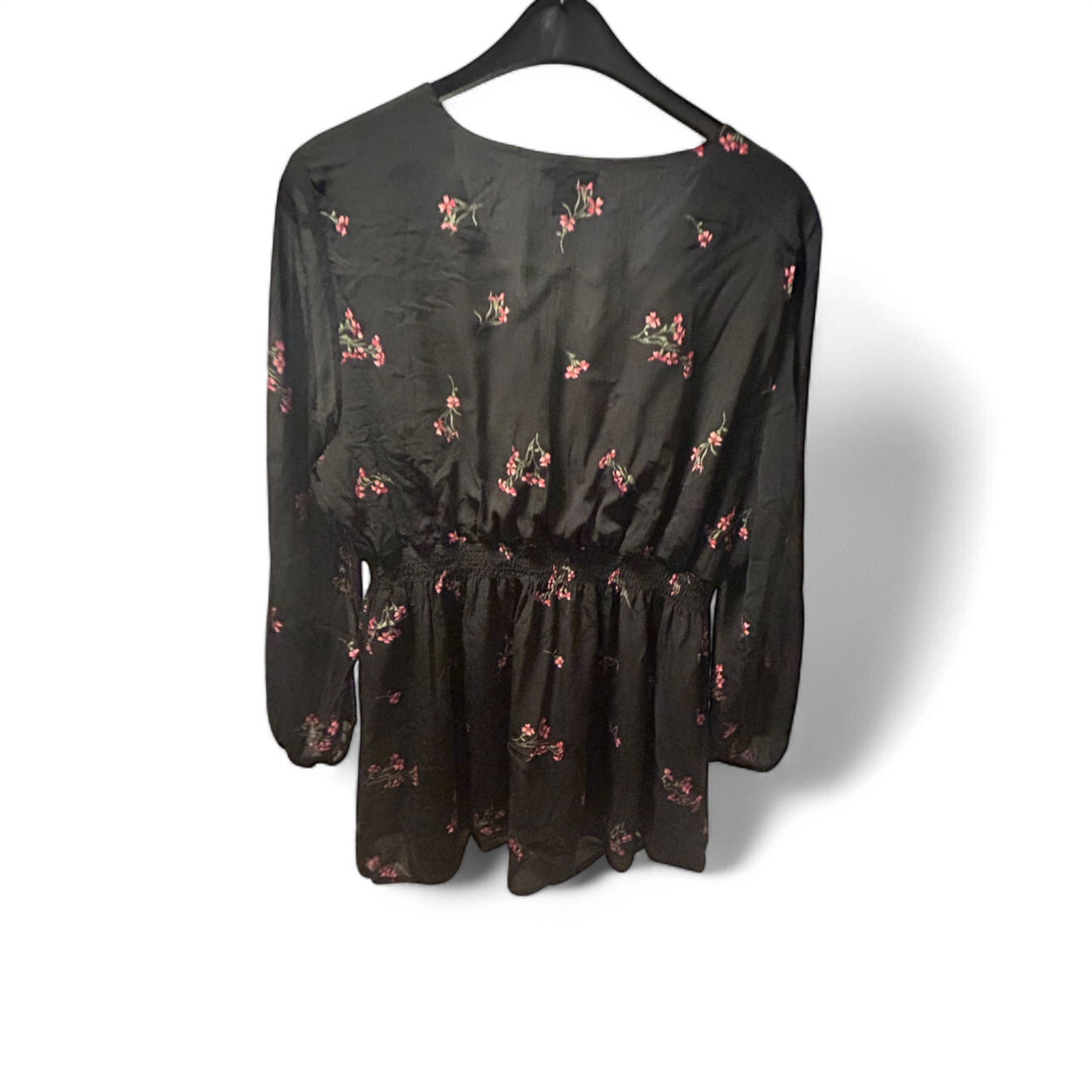 H&M Kleid Damen Dress Damenkleid Gr. XL Schwarz Blumen Sehr guter Zustand Sommer