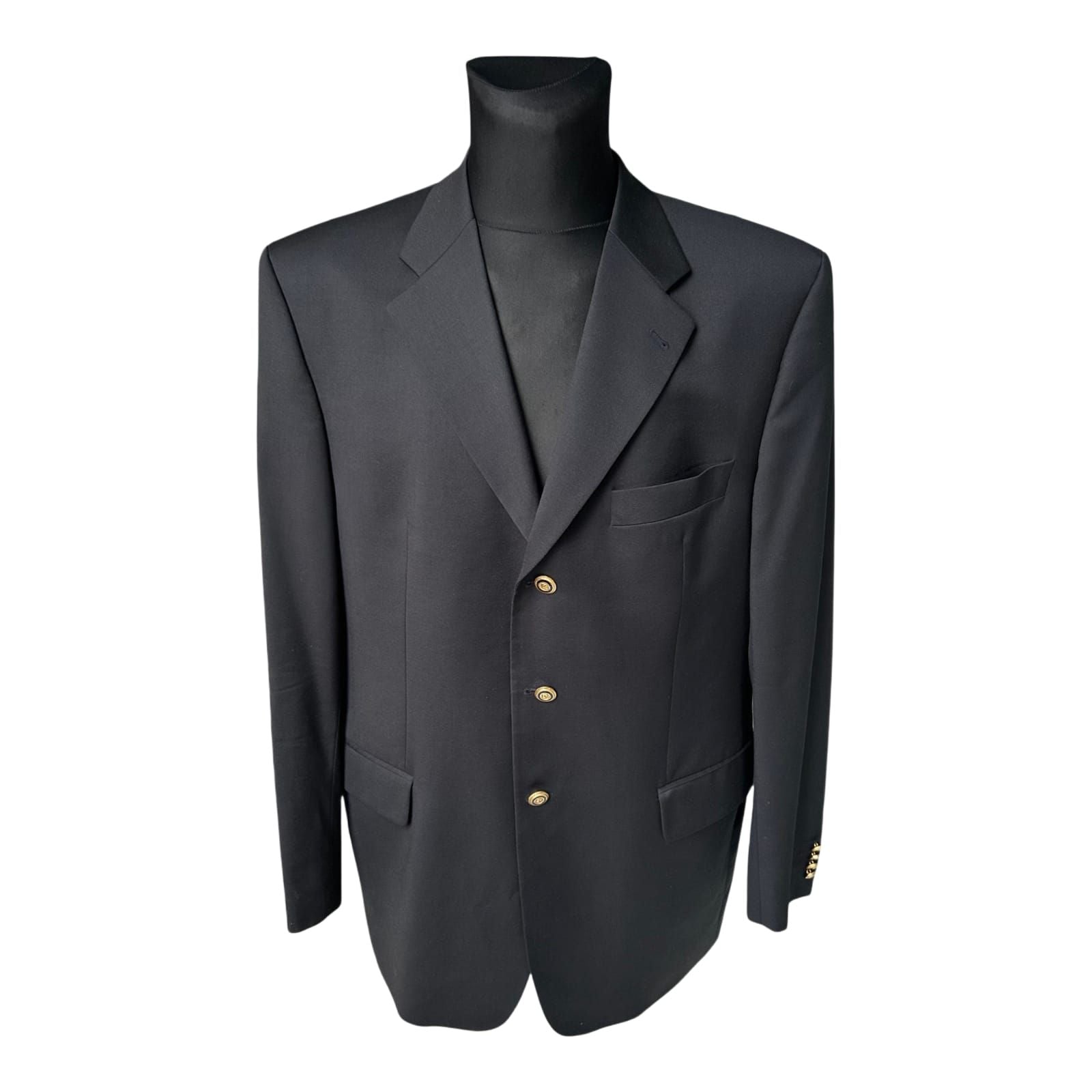 Pierre Cardin Sakko Herren Gr 56 Anthrazit Goldknöpfe Schurwolle Elegant