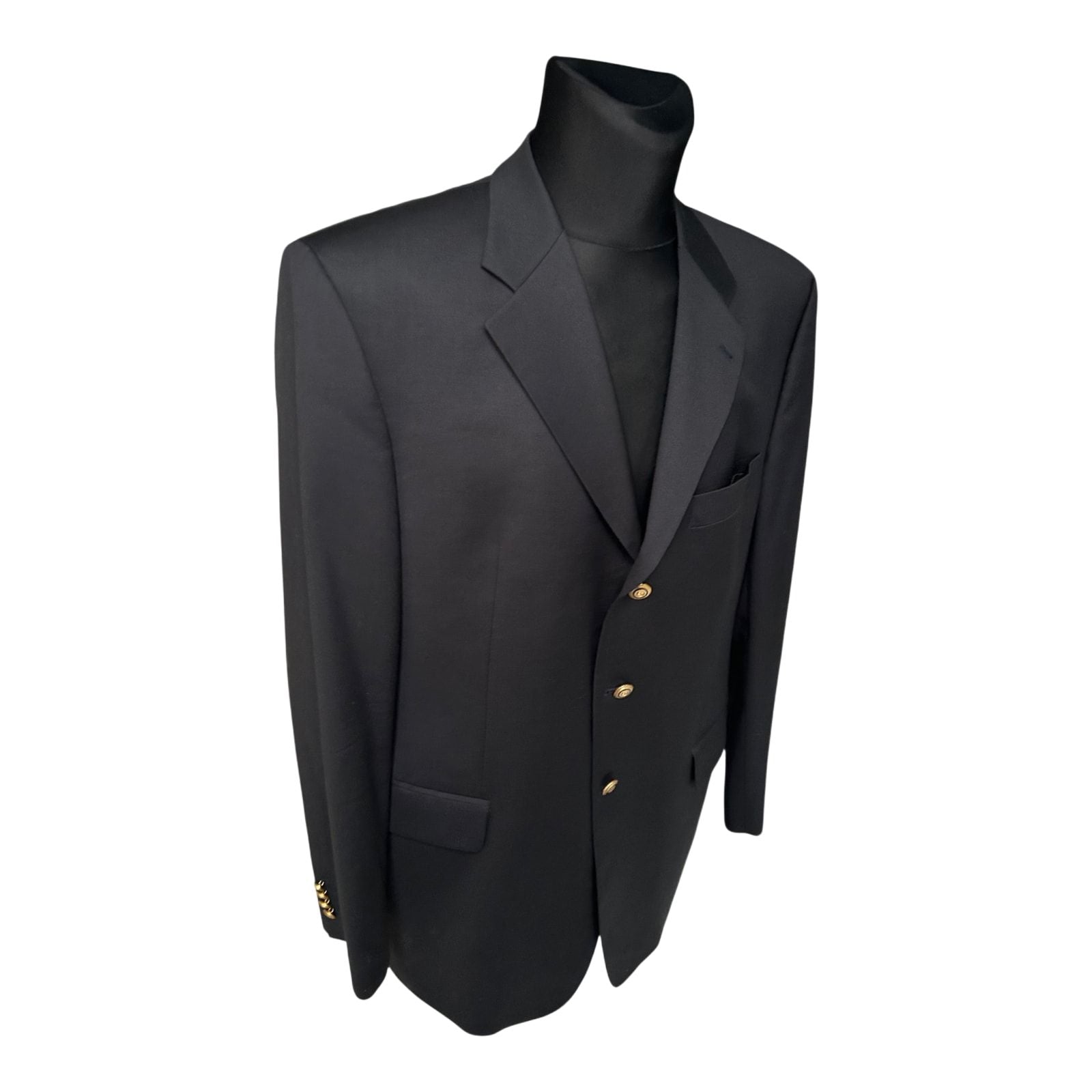 Pierre Cardin Sakko Herren Gr 56 Anthrazit Goldknöpfe Schurwolle Elegant