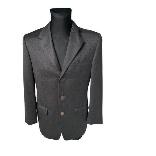 Gianni Versace Sakko Herren Gr 50 Anthrazit Punkte Wolle Elegant Luxus