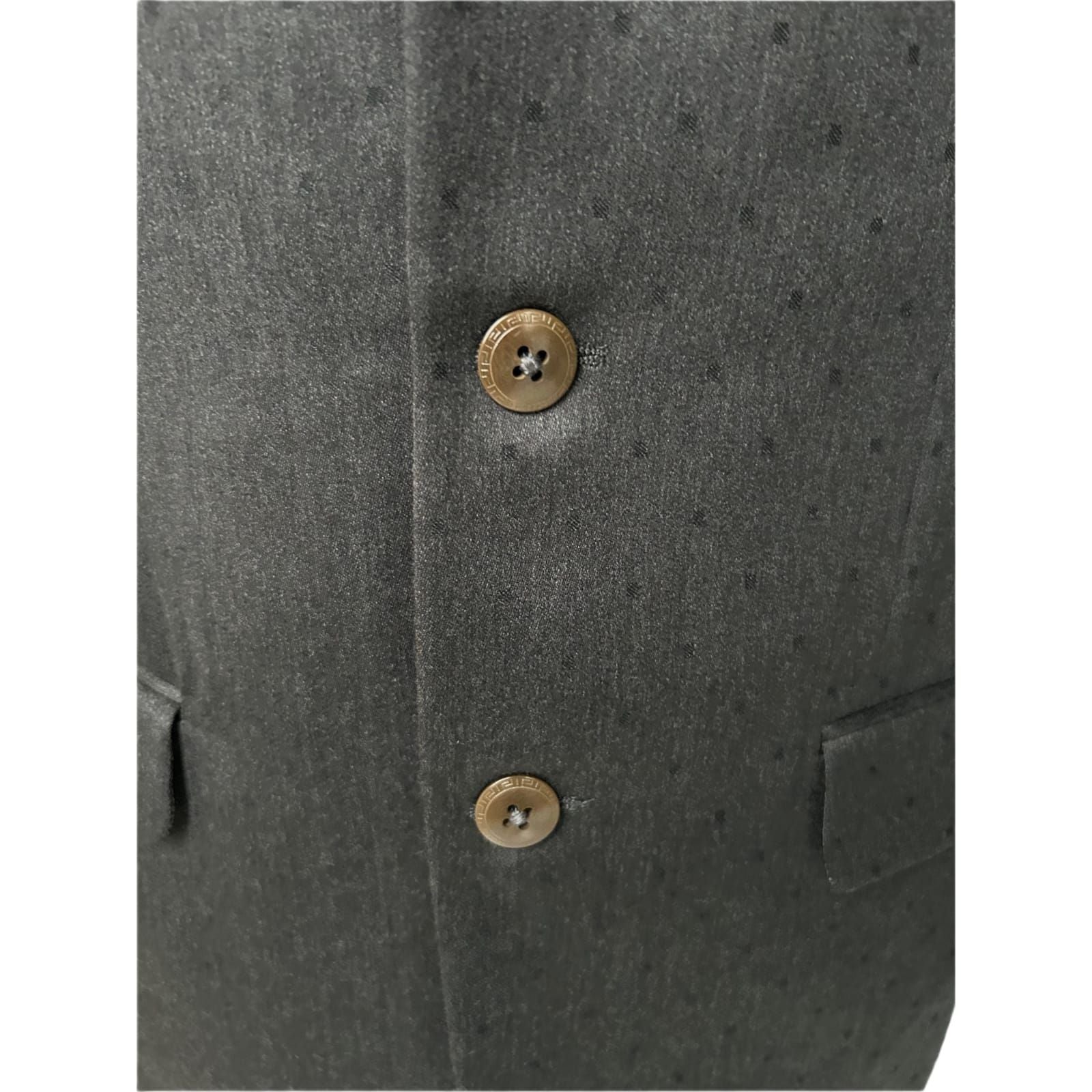 Gianni Versace Sakko Herren Gr 50 Anthrazit Punkte Wolle Elegant Luxus