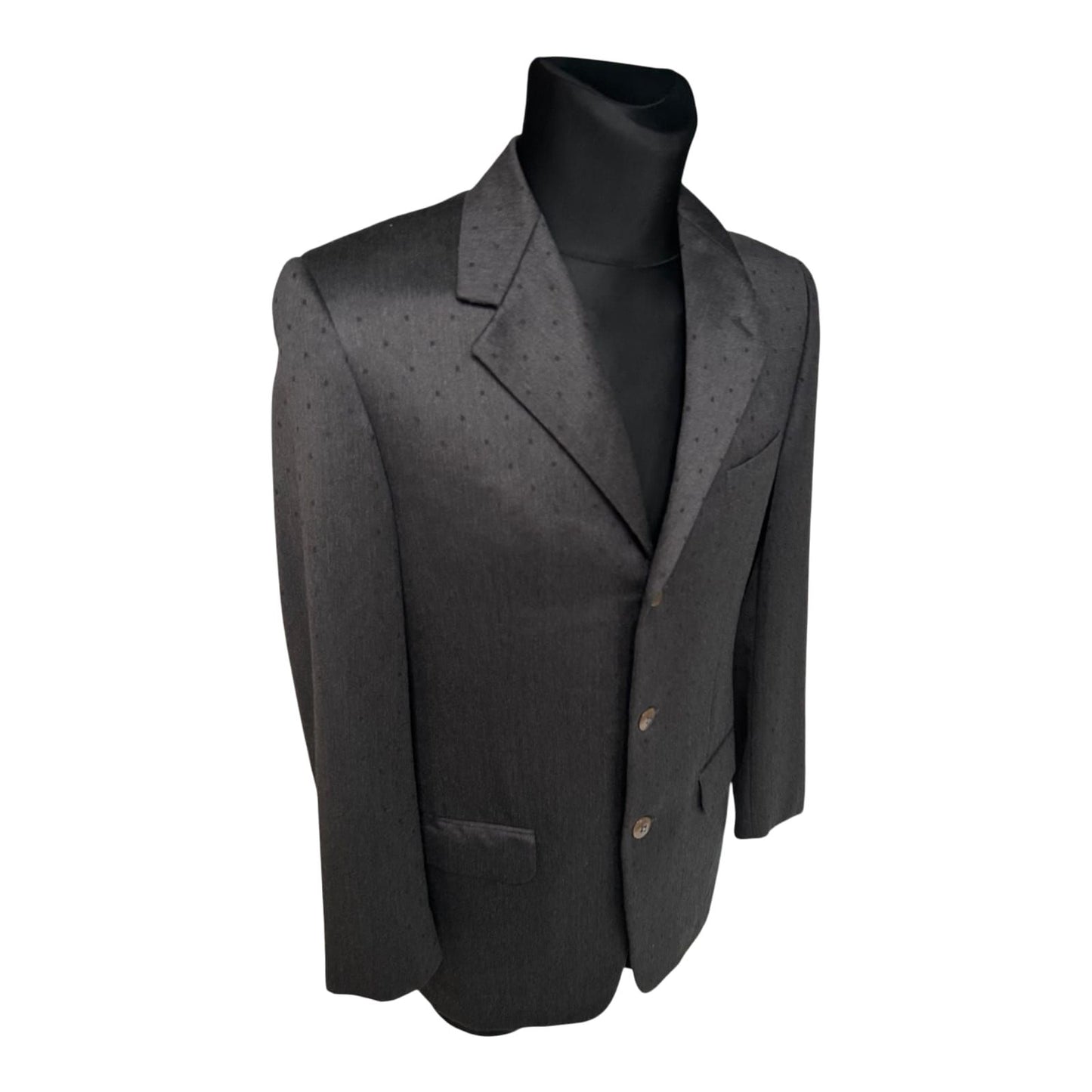 Gianni Versace Sakko Herren Gr 50 Anthrazit Punkte Wolle Elegant Luxus