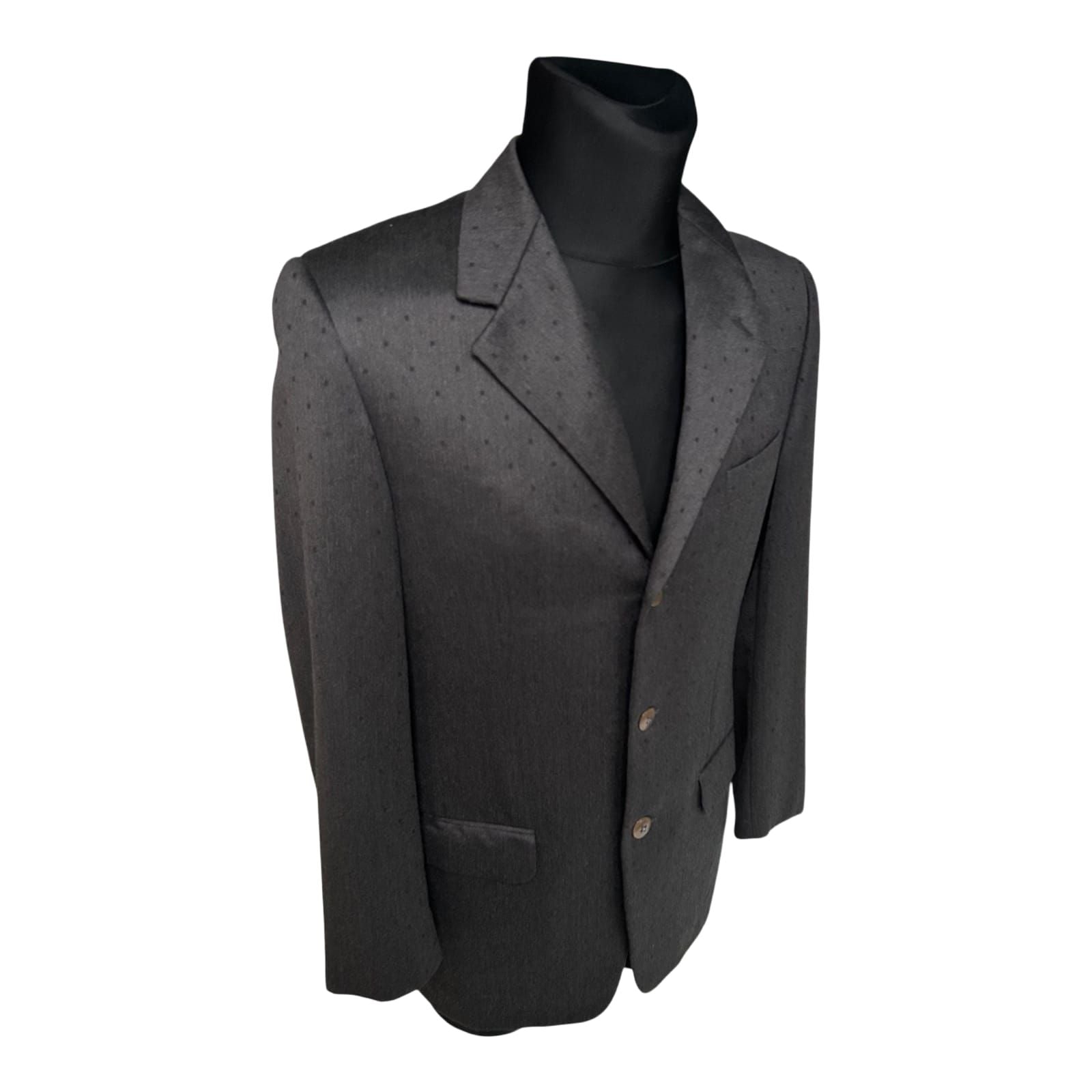 Gianni Versace Sakko Herren Gr 50 Anthrazit Punkte Wolle Elegant Luxus