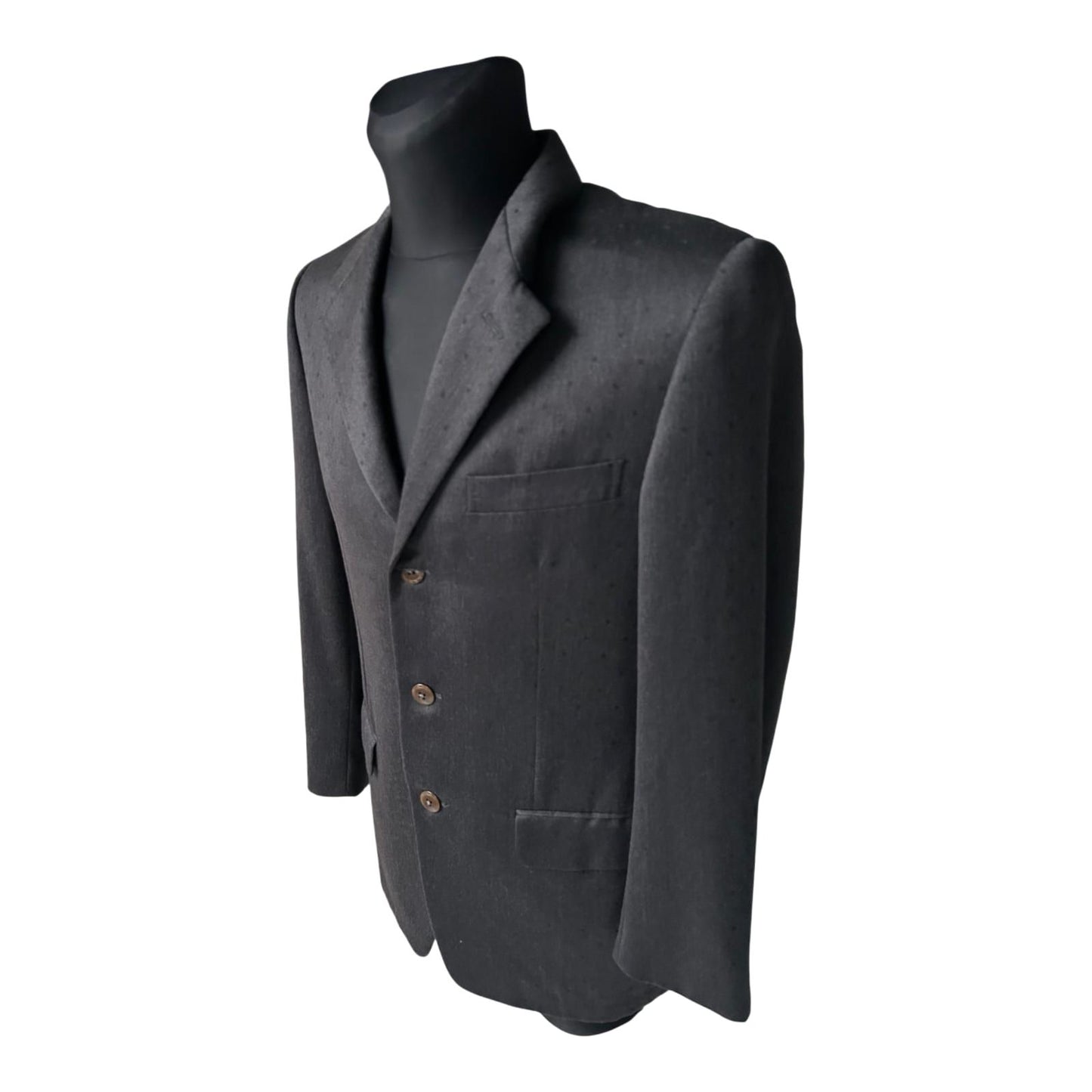 Gianni Versace Sakko Herren Gr 50 Anthrazit Punkte Wolle Elegant Luxus
