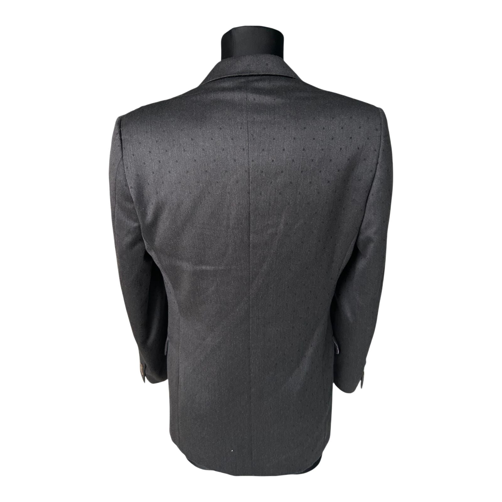 Gianni Versace Sakko Herren Gr 50 Anthrazit Punkte Wolle Elegant Luxus