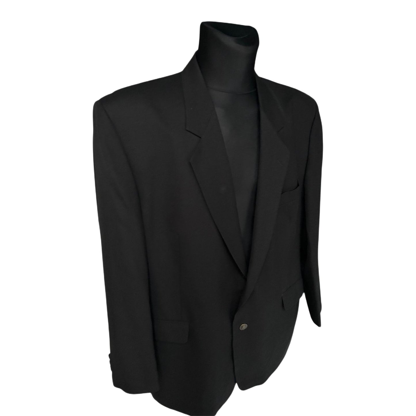 YORN Sakko Herren Gr 56 Schwarz Schurwolle Elegant Klassisch Business