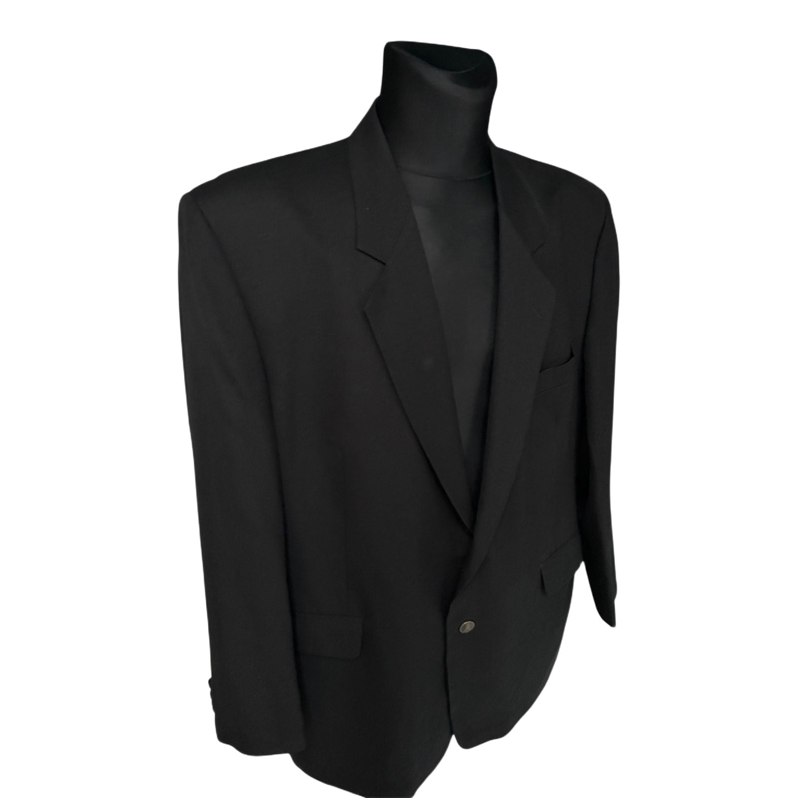 YORN Sakko Herren Gr 56 Schwarz Schurwolle Elegant Klassisch Business