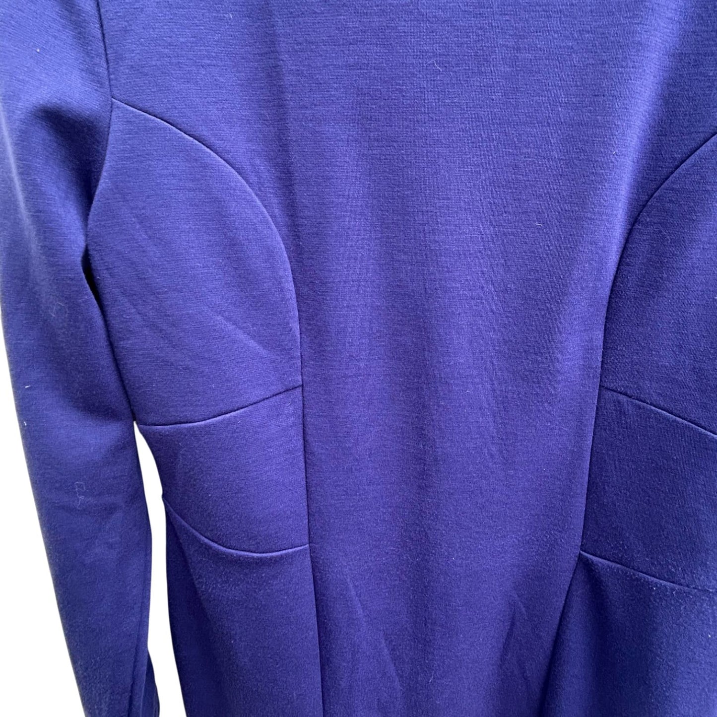 H&M Kleid Damen Gr L Royalblau Elegant Stretch Langarm Figurbetont Business