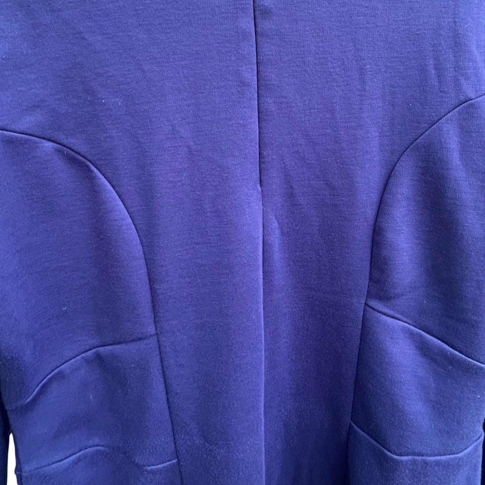 H&M Kleid Damen Gr L Royalblau Elegant Stretch Langarm Figurbetont Business