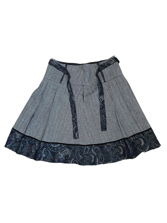 Esprit Rock Damen 42 Grau Wolle Lurex Gefüttert Elegant Faltenrock Herbst