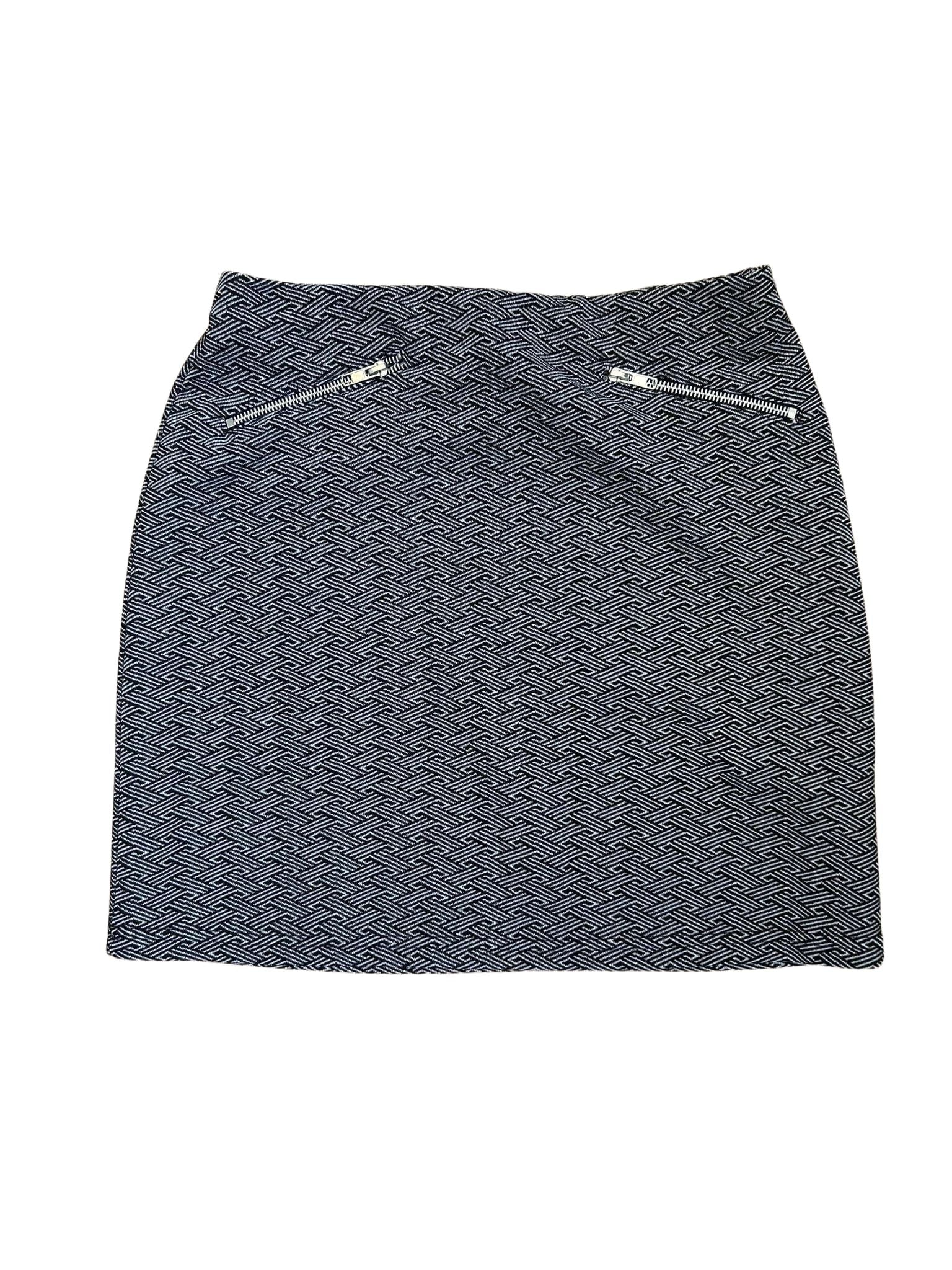 Atmosphere Rock Damen 36 Grau Stretch Gummibund Reißverschluss Basic Kurz