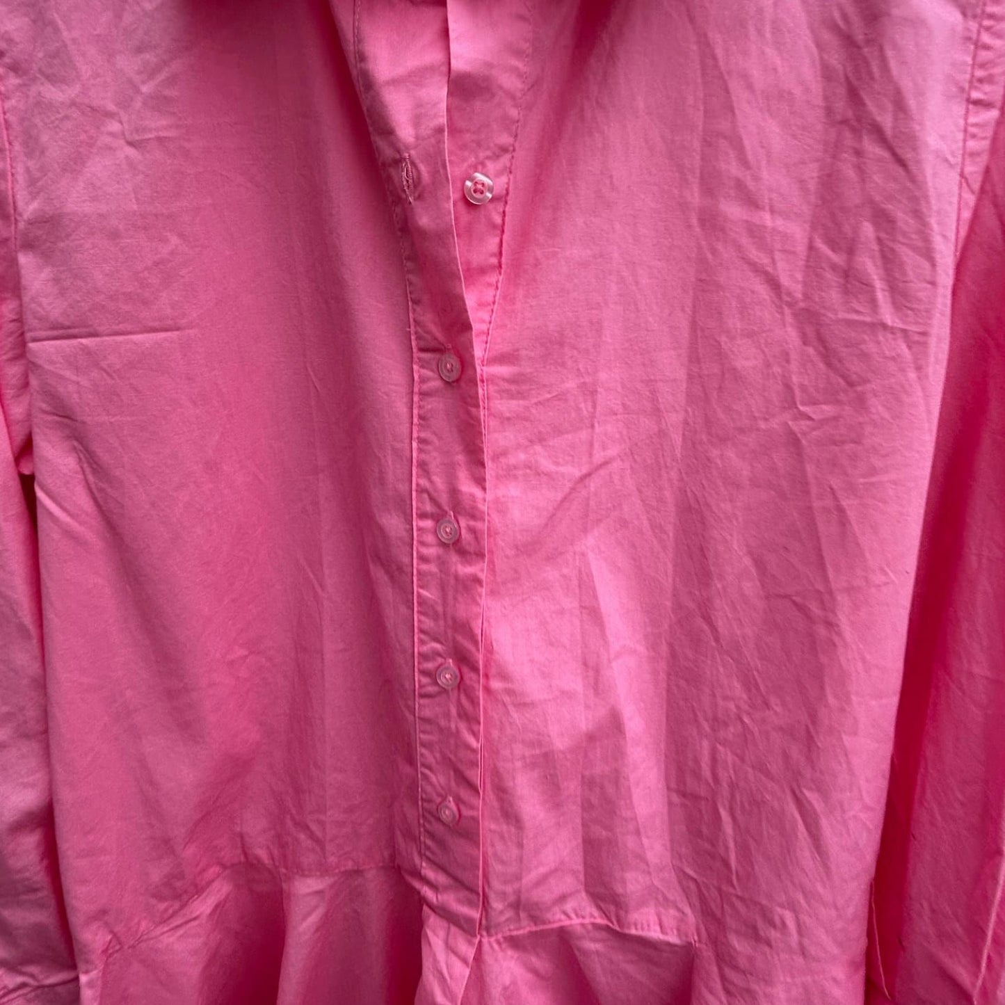 Page One Kleid Damen Gr 36 Pink Baumwolle Sommer Langarm Hemdblusenkleid Rüschen
