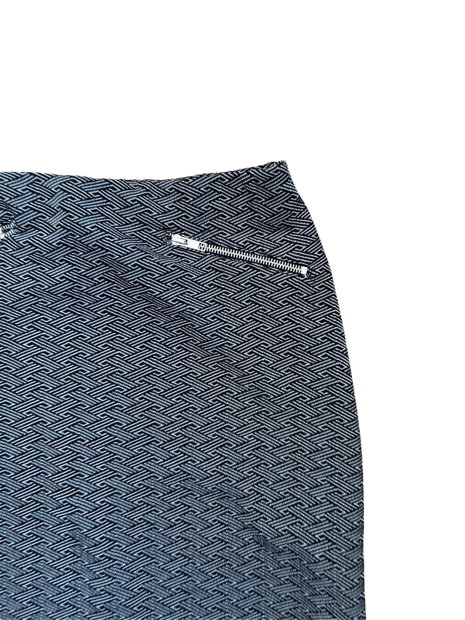 Atmosphere Rock Damen 36 Grau Stretch Gummibund Reißverschluss Basic Kurz