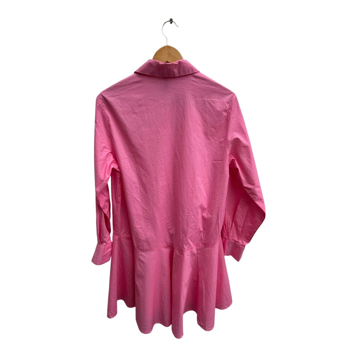 Page One Kleid Damen Gr 36 Pink Baumwolle Sommer Langarm Hemdblusenkleid Rüschen