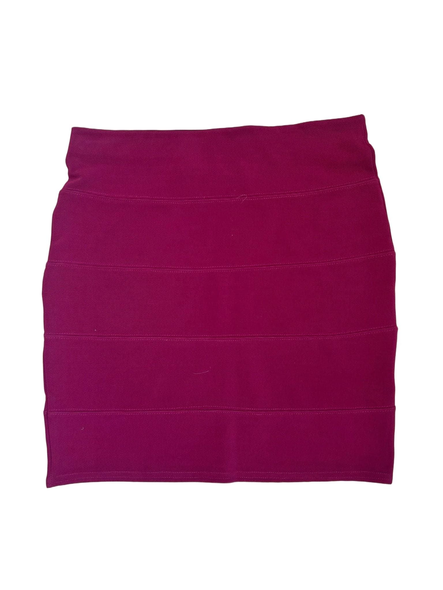 Laura Torelli Rock Damen S Bordeaux Stretch Gummibund Gestreift Elegant Basic