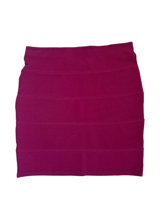 Laura Torelli Rock Damen S Bordeaux Stretch Gummibund Gestreift Elegant Basic