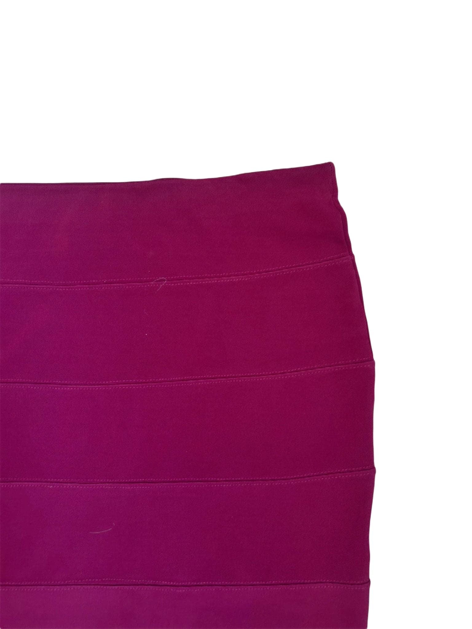 Laura Torelli Rock Damen S Bordeaux Stretch Gummibund Gestreift Elegant Basic