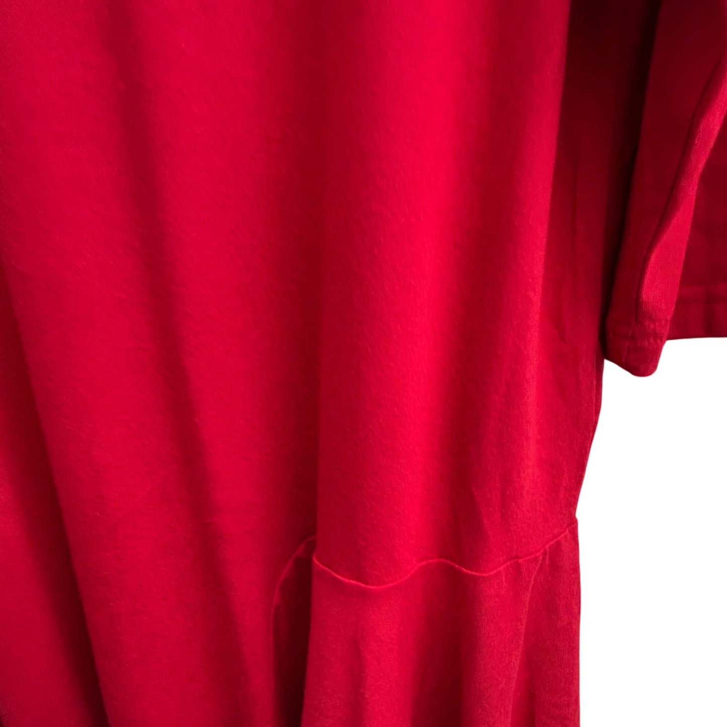 Mia Moda Kleid Damen Gr 46 Rot Viskose Stretch Elegant Klassisch Rüschen Saum Look
