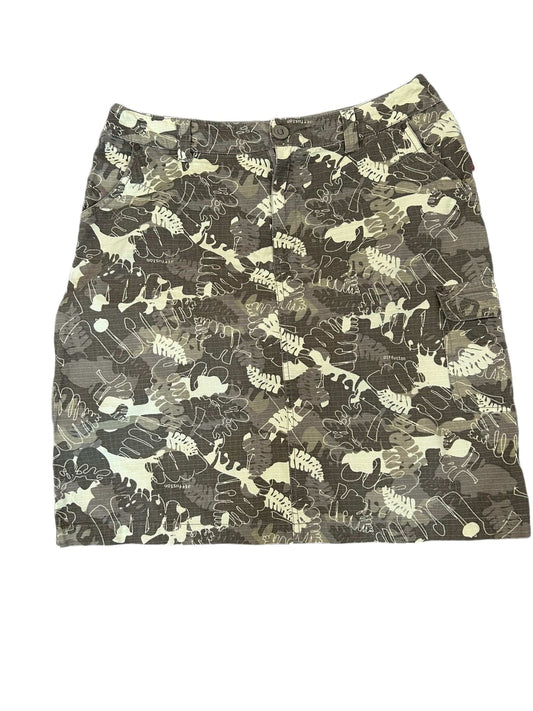Carry Rock Damen M Grün Baumwolle Muster Sommer Taschen Freizeit Knopf