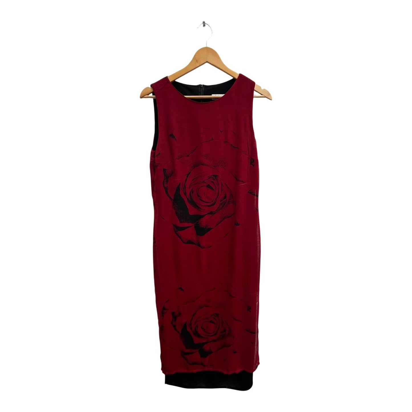 Class International Kleid Damen Gr 38 Rot Rosenmuster Elegant Klassisch Maxi Abendkleid