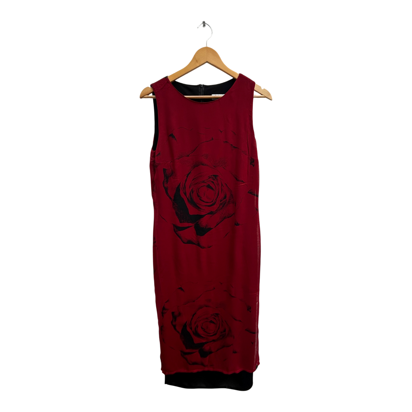 Class International Kleid Damen Gr 38 Rot Rosenmuster Elegant Klassisch Maxi Abendkleid