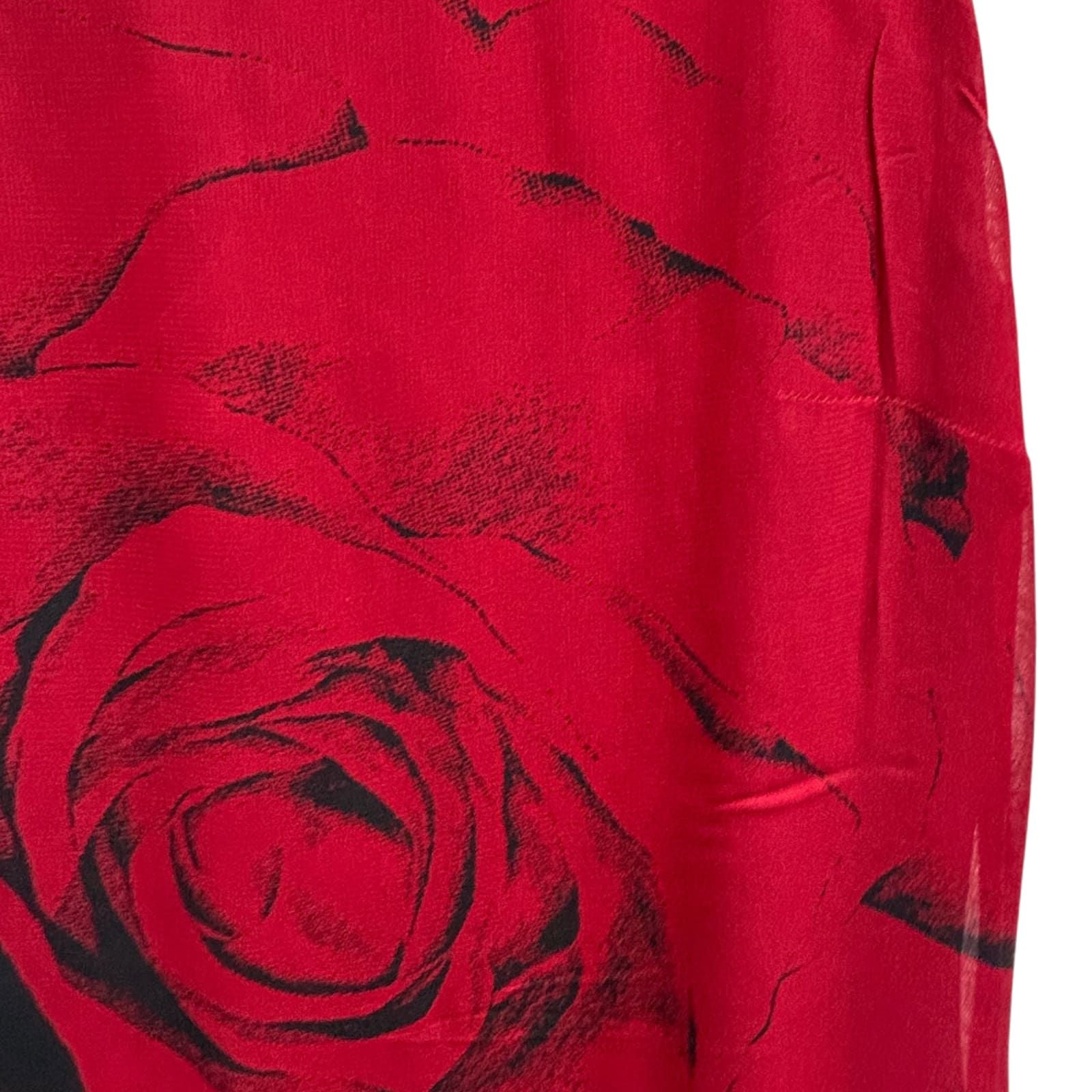 Class International Kleid Damen Gr 38 Rot Rosenmuster Elegant Klassisch Maxi Abendkleid