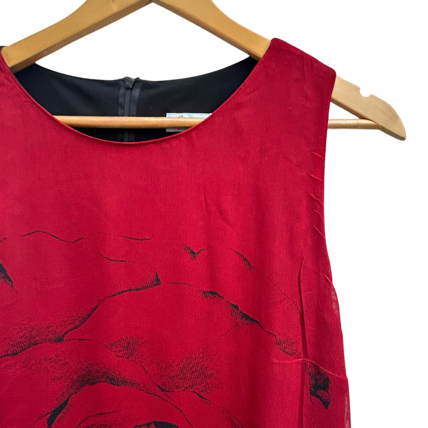 Class International Kleid Damen Gr 38 Rot Rosenmuster Elegant Klassisch Maxi Abendkleid